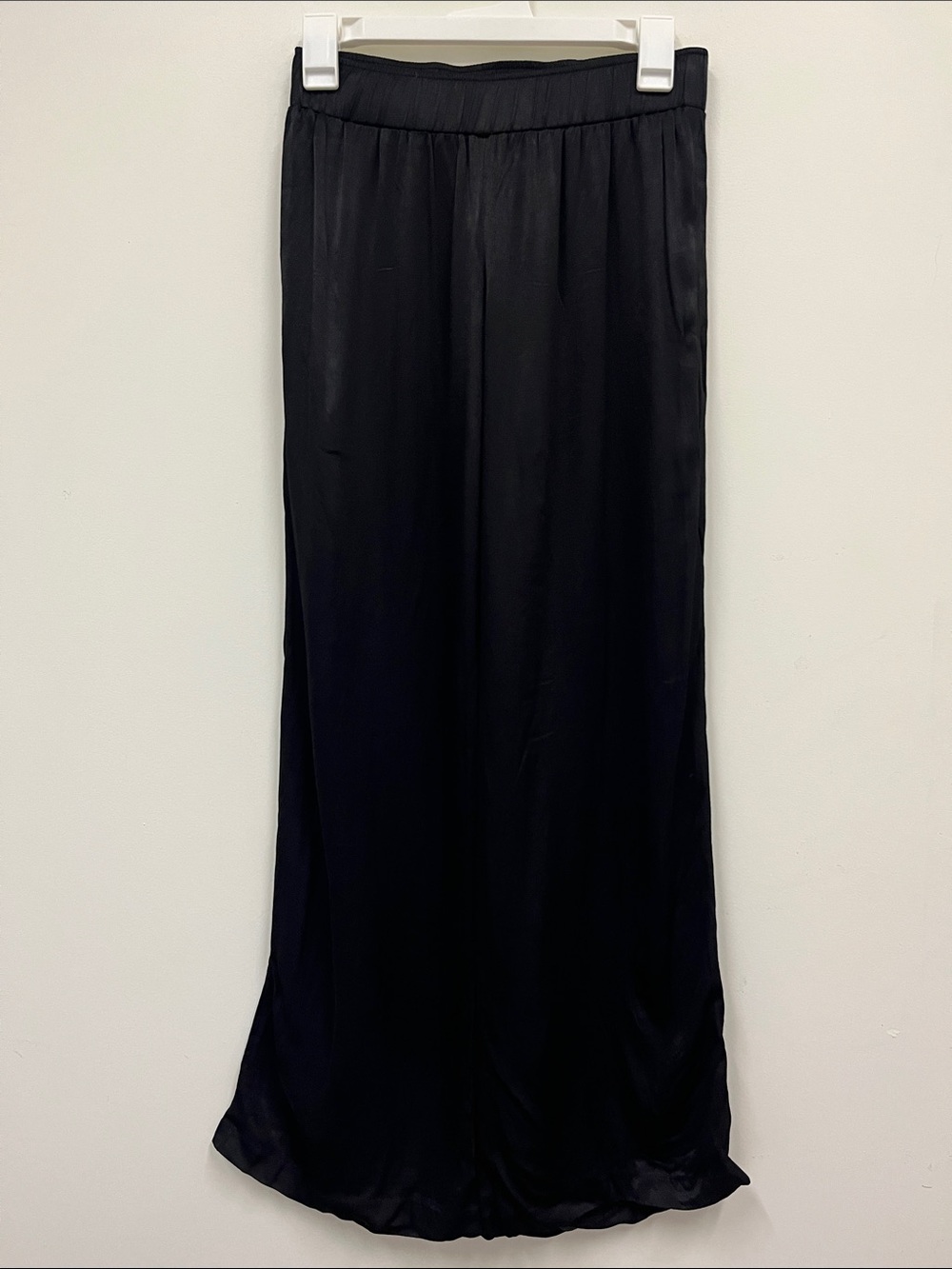 Johnny Was CALME Black Satin straight leg pants size XS